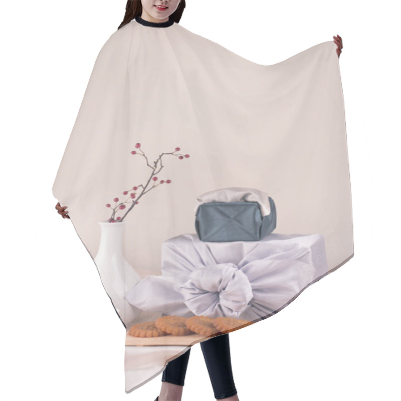 Personality  Holiday Chuseok Gift Concept Photo  Hair Cutting Cape