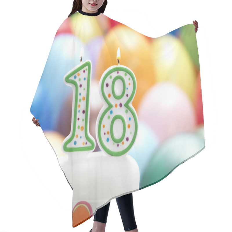 Personality  Candles With Balloon Party Background. Hair Cutting Cape