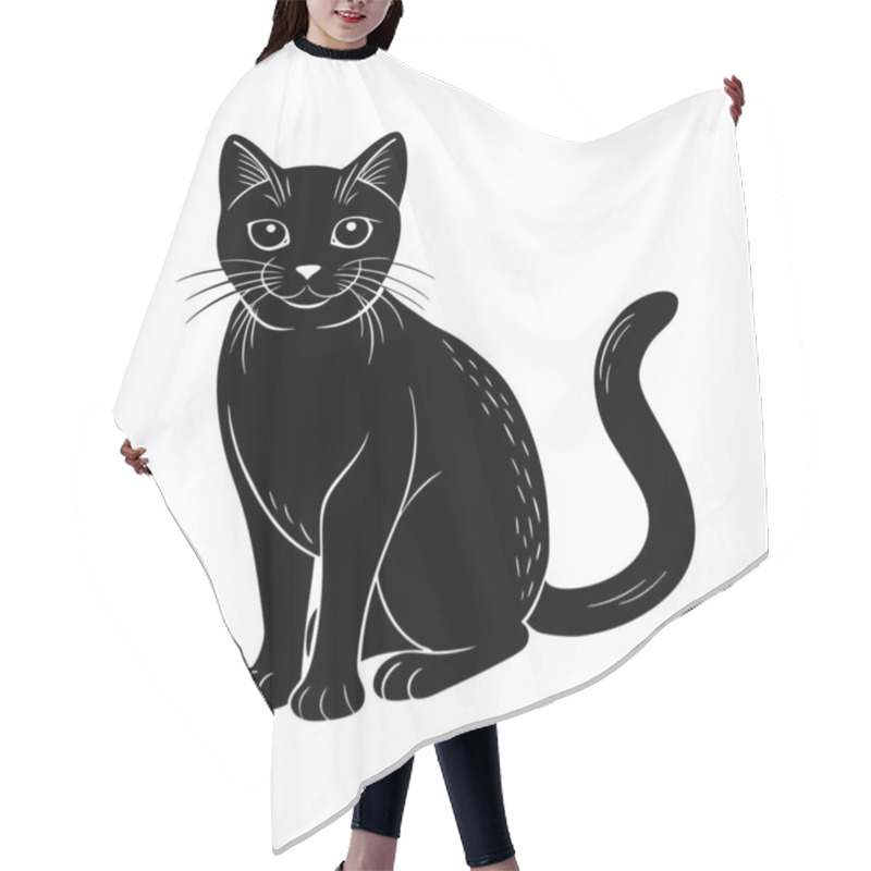 Personality  Cat Vector Illustration Showcasing A Stylized And Playful Design Of A Cat, Ideal For Pet-related Projects, Animal Graphics, And Playful Decor In Various Creative Applications Hair Cutting Cape