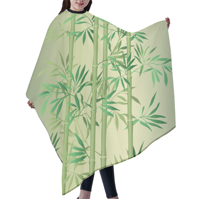 Personality  Bamboo Leaf Background. Floral Seamless Texture With Leaves. Hair Cutting Cape