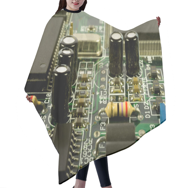 Personality  Particular Of An Electronic Board Hair Cutting Cape