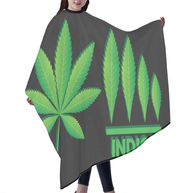 Personality  Green Leaf Of Cannabis Indica Hair Cutting Cape