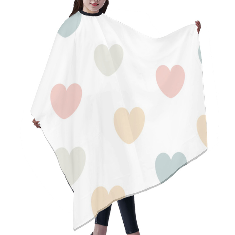 Personality  Pastel Heart Seamless Pattern For Fabric. Simple Minimalistic Background. Cute Print Hair Cutting Cape