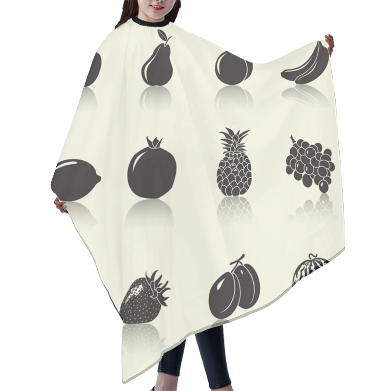 Personality  Fruits And Berries, Silhouettes: Apple, Pear, Banana Hair Cutting Cape