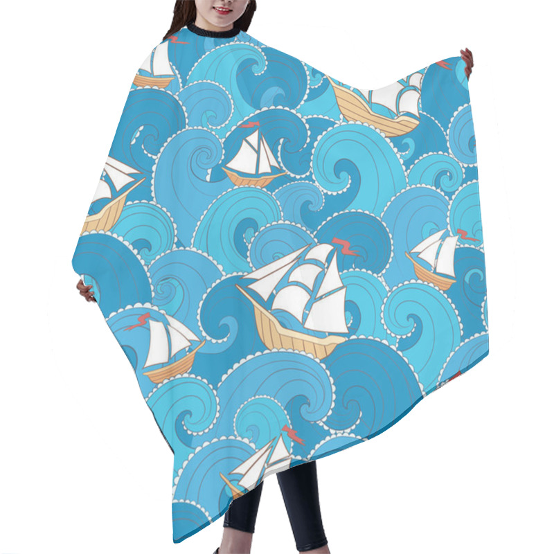 Personality  Marine Background Hair Cutting Cape