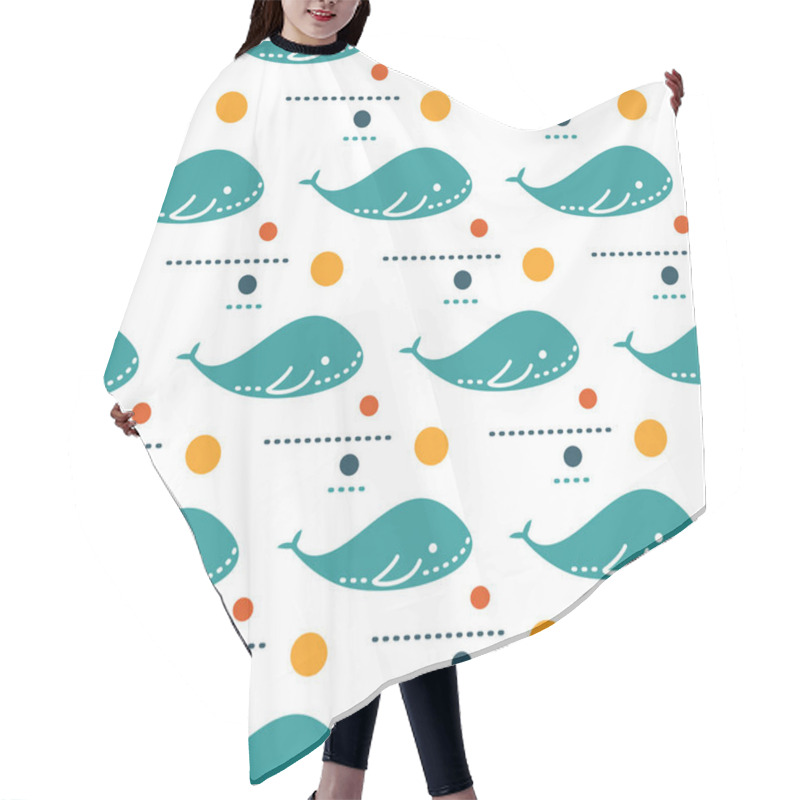 Personality  Sea Creatures Seamless Pattern Hair Cutting Cape