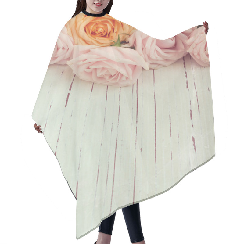 Personality  Retro Nostalgic Background With Roses Hair Cutting Cape