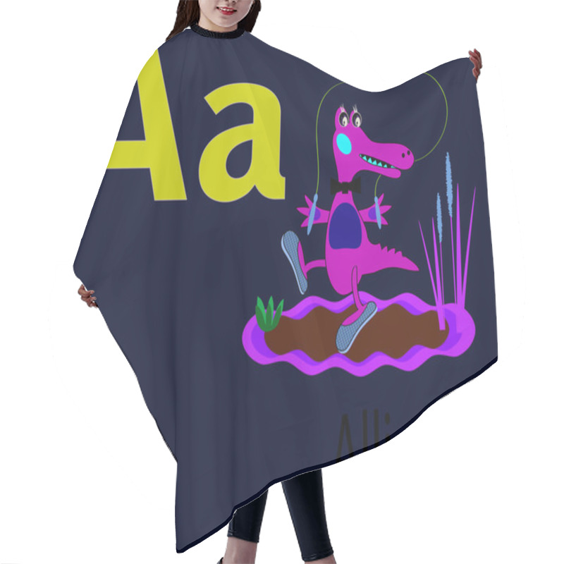 Personality  Animal Alphabet A ,vector Hair Cutting Cape