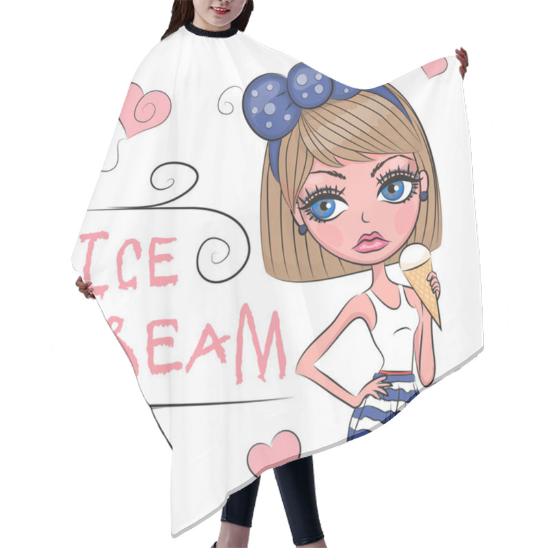 Personality  Ice Cream Hair Cutting Cape