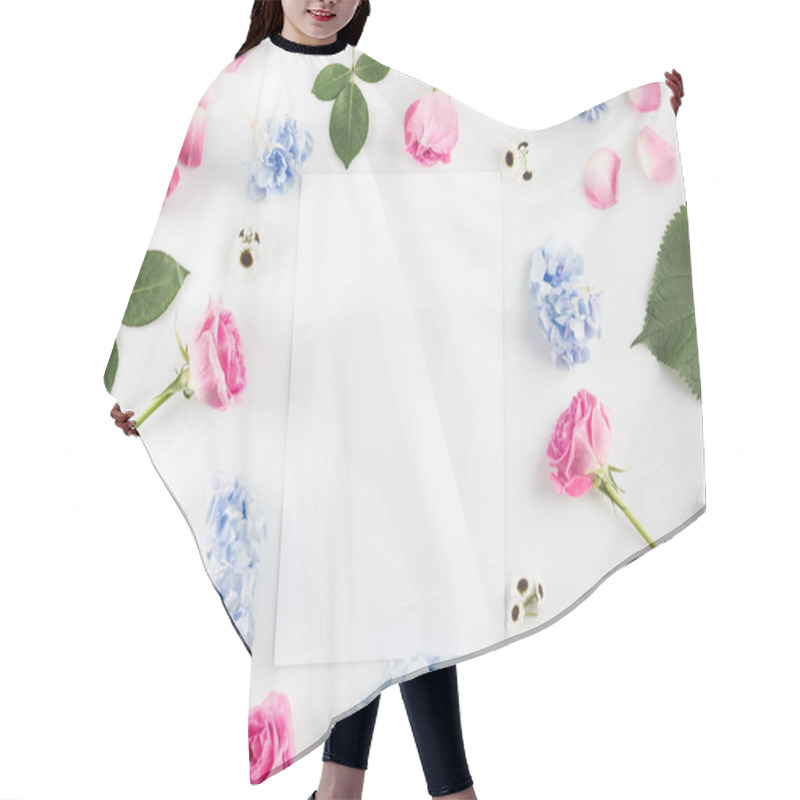 Personality  Flowers And Blank Card Hair Cutting Cape