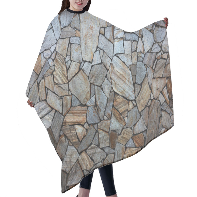 Personality  Collage Of Tile Decoration, Broken Glass Mosaic. Broken Ceramic Tiles As Crazy Background For Paving Creative Floor. Fragment Of Wall Is Decorated With Mosaic Of Different Shades As Background Hair Cutting Cape