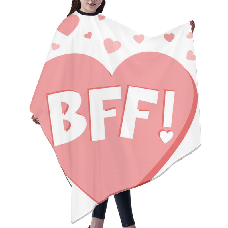 Personality  BFF Or Best Friend Forever Lettering On White Background Illustration Hair Cutting Cape