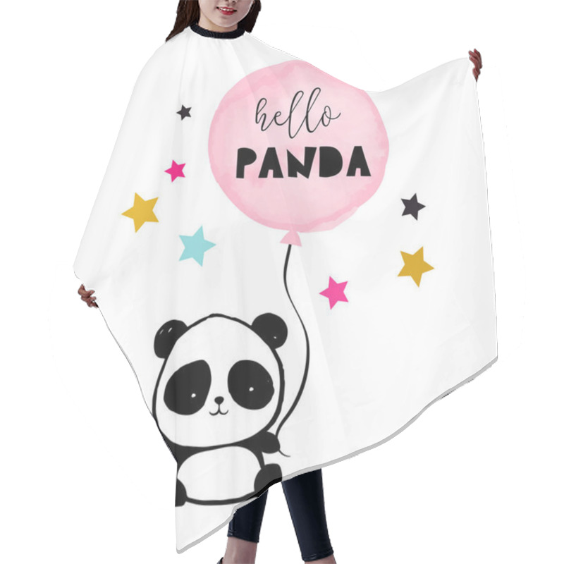 Personality  Cute Panda Bear Illustration, Simple Style Card, Poster Hair Cutting Cape