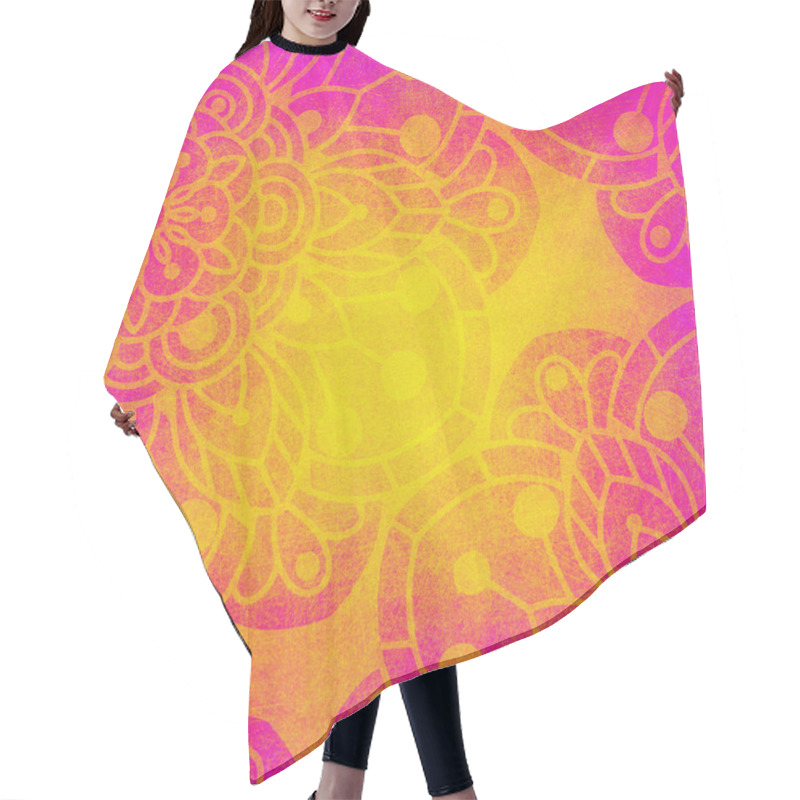 Personality  Mandala Pattern. Square Decorative Background With A Raised Textile Texture Showcasing Detailed Mandala Designs. Ideal For Creative And Cultural Graphic Projects. Hair Cutting Cape