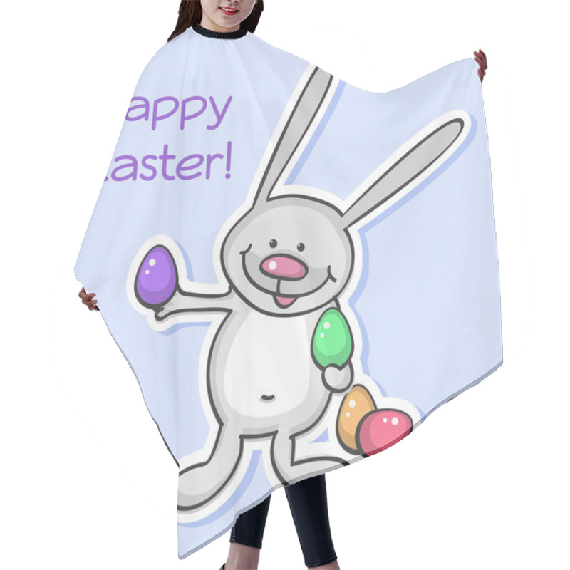 Personality  Easter Bunny With Eggs. Vector Illustration. Hair Cutting Cape