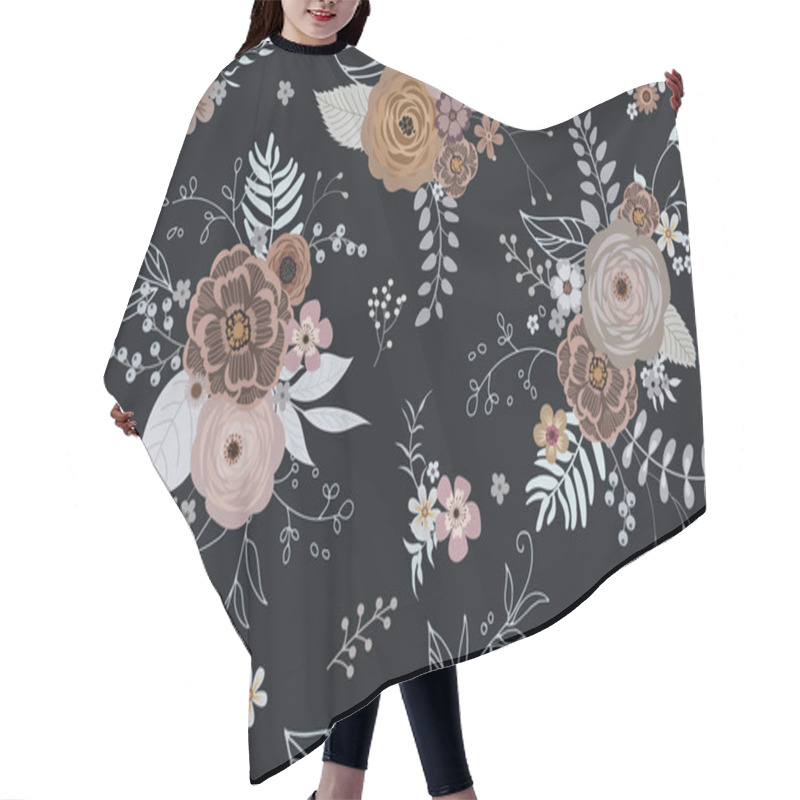 Personality  Seamless Cute Doodle Floral Pattern For Summer Dress Hair Cutting Cape