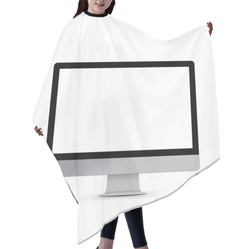 Personality  Vector Illustration Computer Transparent Screen. Pure PC Screen Hair Cutting Cape