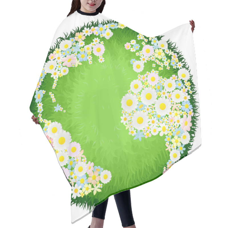 Personality  Floral Flower Globe Concept Hair Cutting Cape