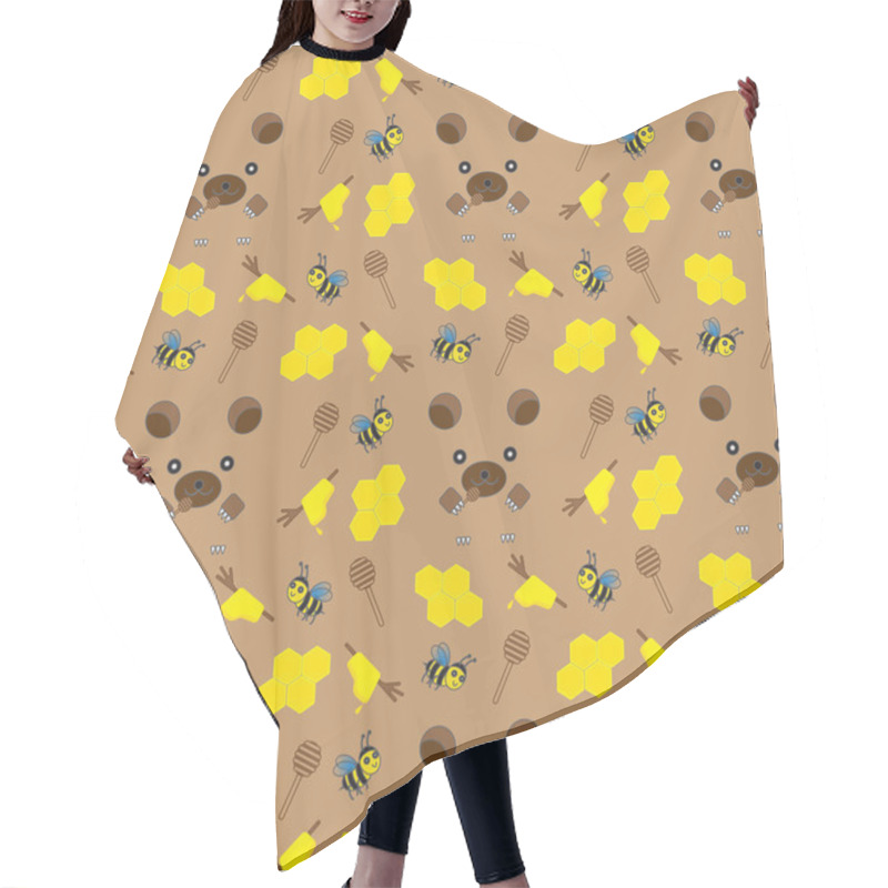 Personality  Pattern With Bears, Bees And Honey Hair Cutting Cape