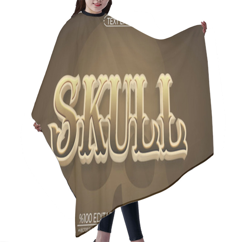 Personality  Bone Skull Editable And Scalable Text Effect Hair Cutting Cape