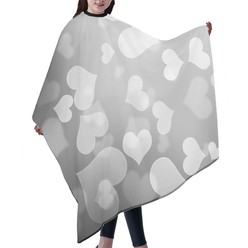 Personality  White Hearts Bokeh Background Hair Cutting Cape