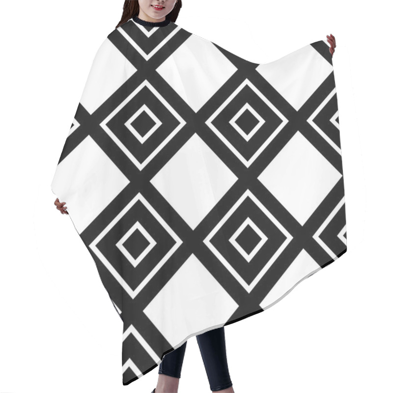 Personality  Abstract Square Shapes Pattern Hair Cutting Cape