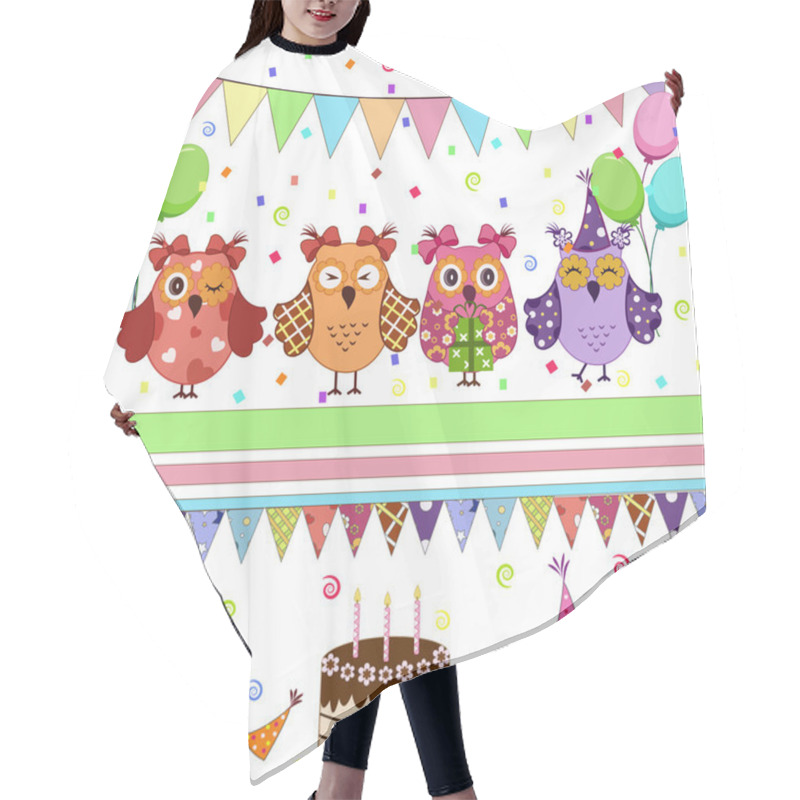 Personality  Birthday Party Owls Set Hair Cutting Cape