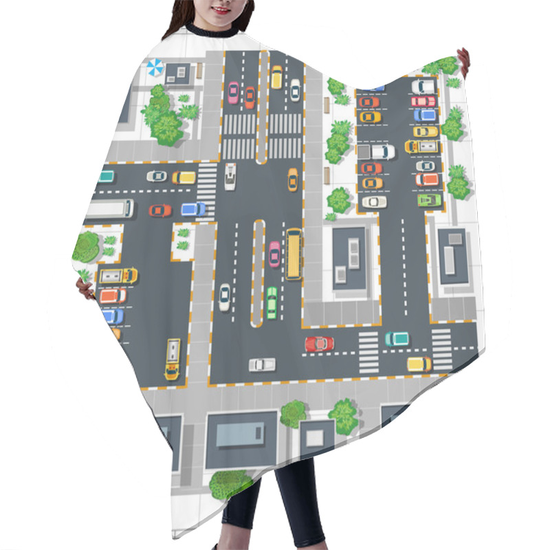 Personality  Top View Of The City Hair Cutting Cape