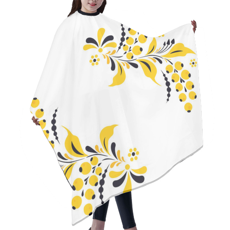 Personality  Card With Frame In Style Khokhloma Hair Cutting Cape