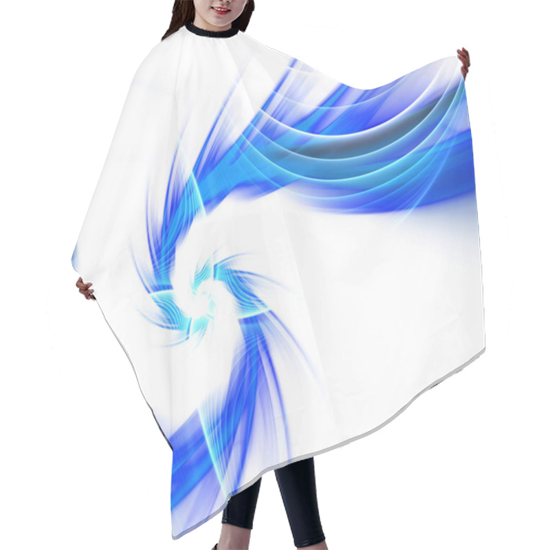 Personality  Blue Fractal Plasma Vortex Hair Cutting Cape