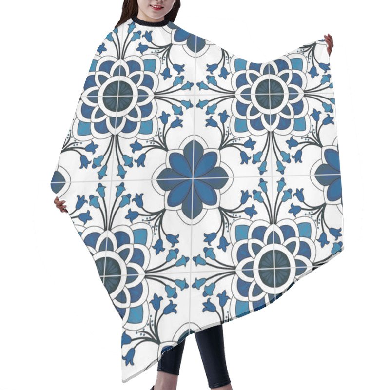 Personality  Illustrated Portuguese Tiles Hair Cutting Cape