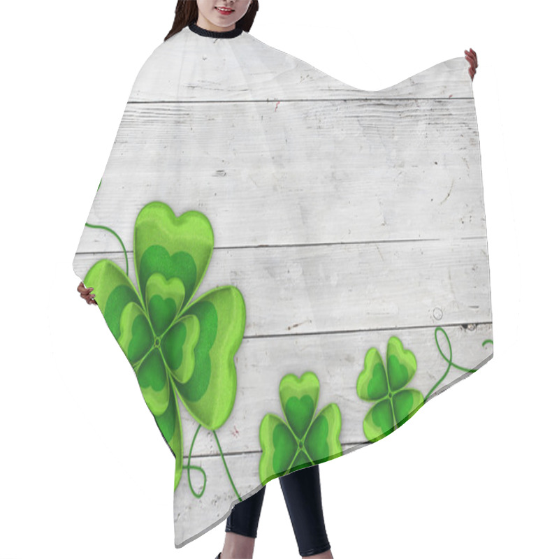 Personality  Four Leaved Clovers St Patrick Background Hair Cutting Cape