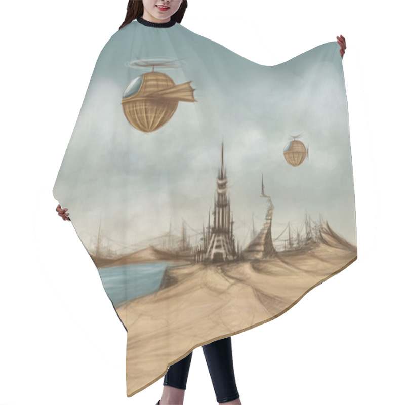 Personality  Fantasy Landscape Hair Cutting Cape