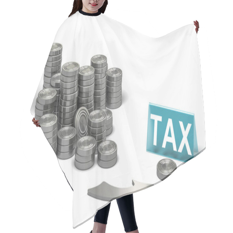 Personality  Financial Advisor, Business Tax Planning Over White Background Hair Cutting Cape