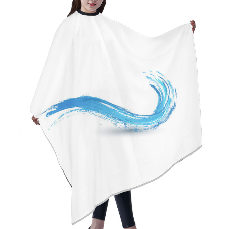 Personality  Blue Wave Sign Hair Cutting Cape