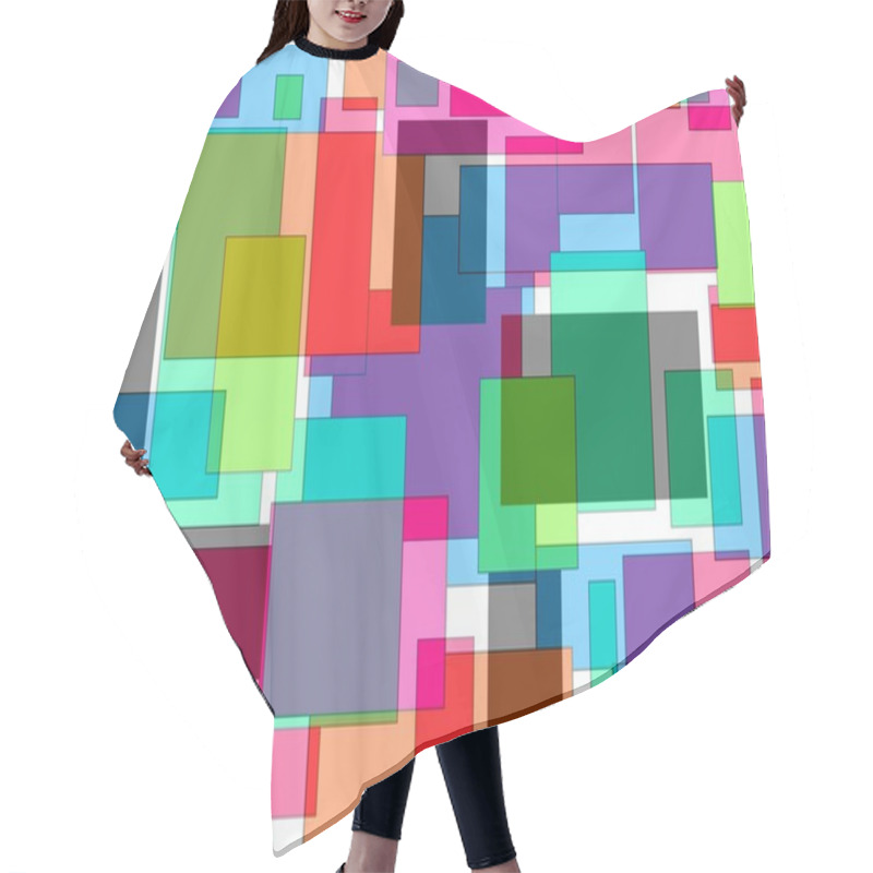 Personality  Modern Abstract Geometric Design Superimposed On Plain White Background Hair Cutting Cape