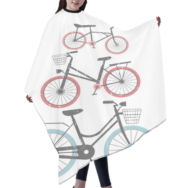 Personality  Set Of Retro Bicycles Hair Cutting Cape