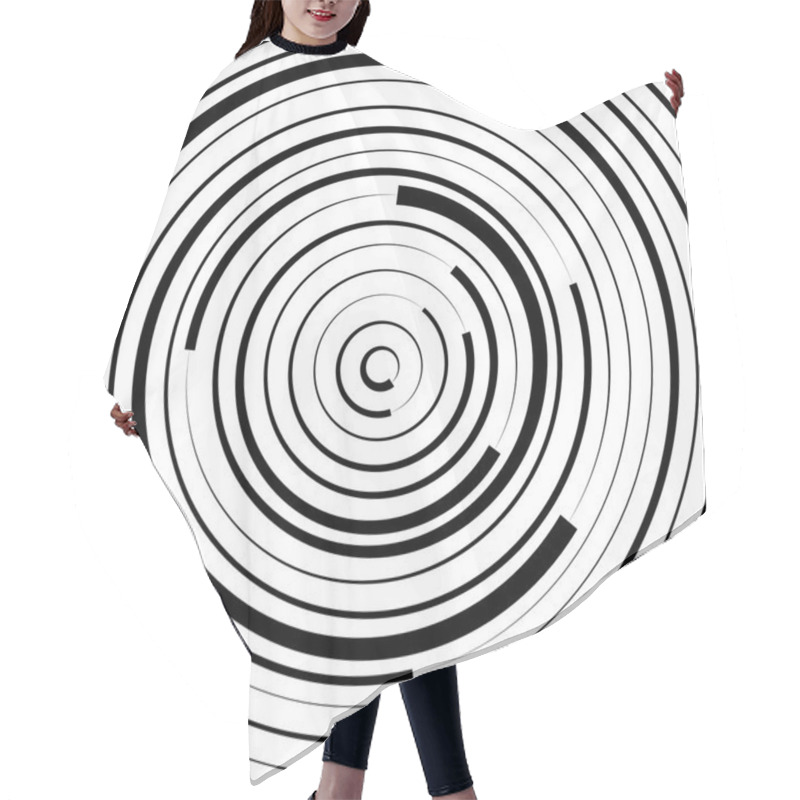 Personality  Radial Concentric Circles Background Hair Cutting Cape