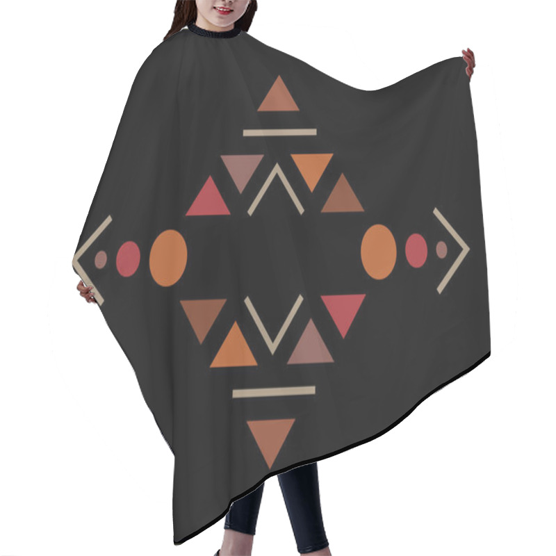 Personality  Traditional Culture Inspired Simple Geometric Symbol. Hair Cutting Cape