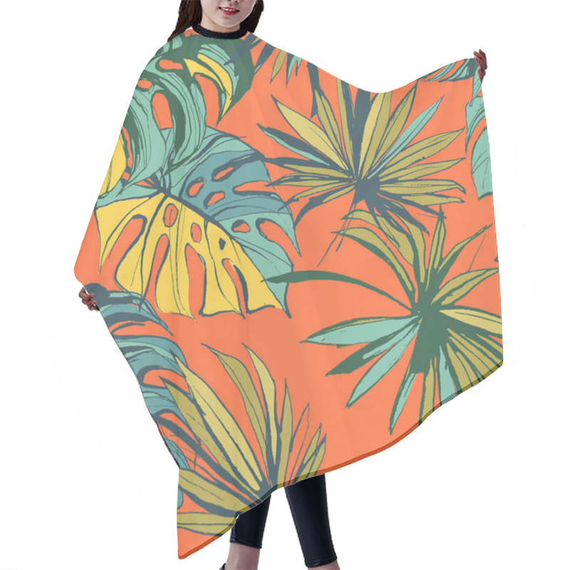 Personality   Tropical Jungle Floral Seamless Pattern Background With Palm Le Hair Cutting Cape