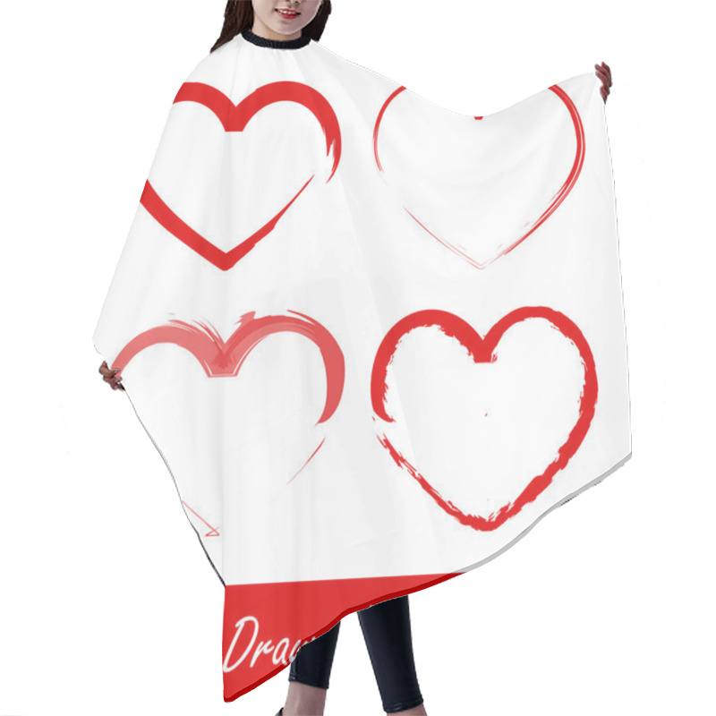 Personality  Hand Drawn Heart Set 4 Hair Cutting Cape