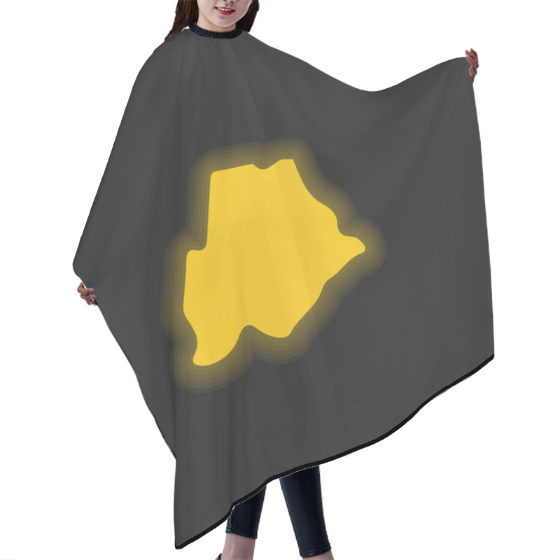 Personality  Botswana Yellow Glowing Neon Icon Hair Cutting Cape