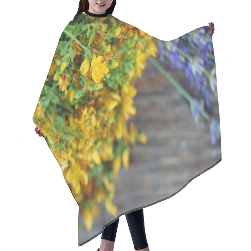 Personality  Background Of Lavender And St John's Wort Hair Cutting Cape