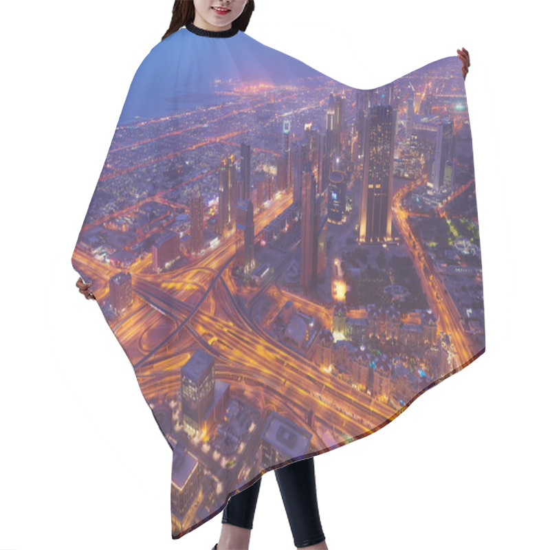 Personality  Dubai Night Skyline Hair Cutting Cape