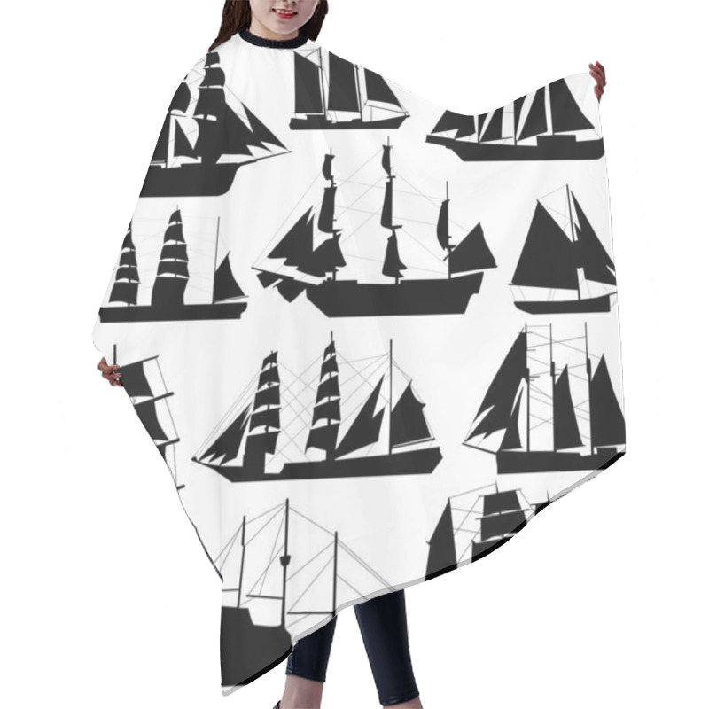 Personality  Old Ship Vector Hair Cutting Cape