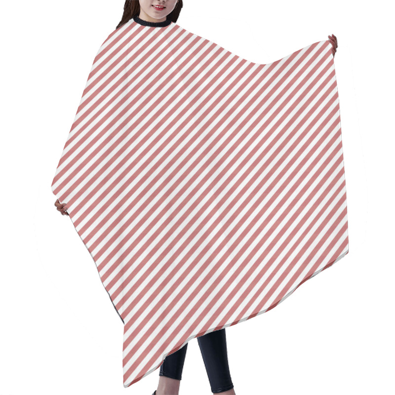 Personality  Red Diagonal Lines Pattern Hair Cutting Cape