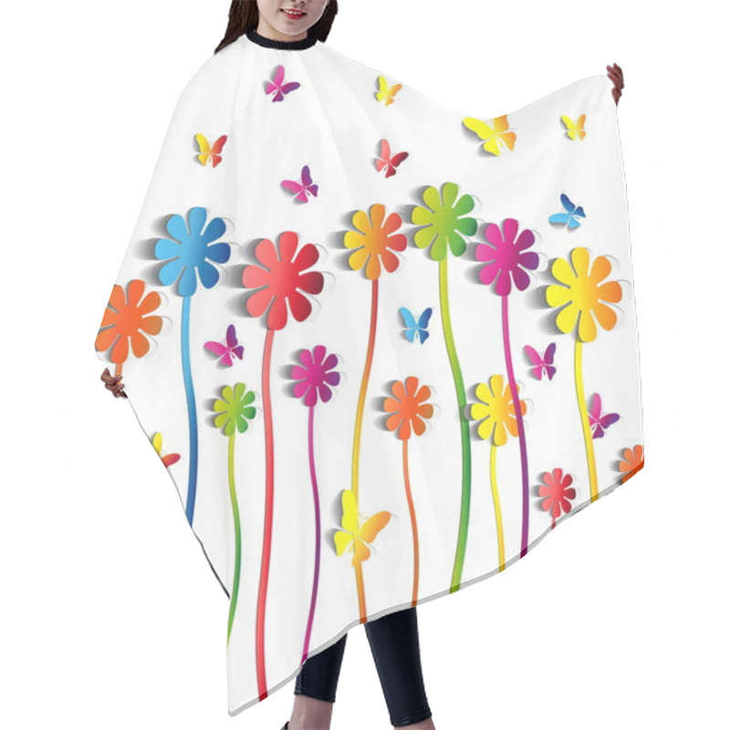 Personality  Paper Flowers Background Hair Cutting Cape