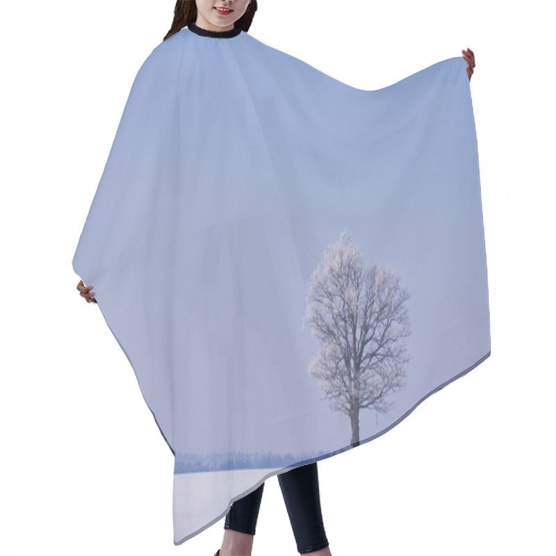 Personality  Lonely Oak In Winter Hair Cutting Cape