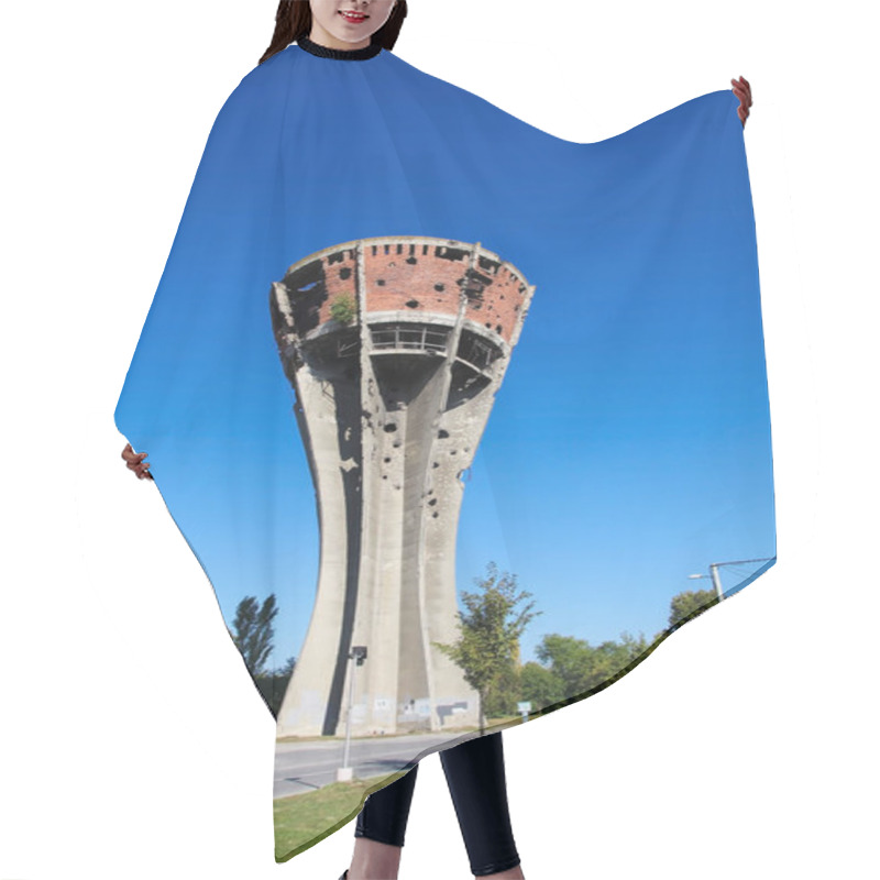 Personality  Damaged Water Tower In Vukovar, Croatia Hair Cutting Cape