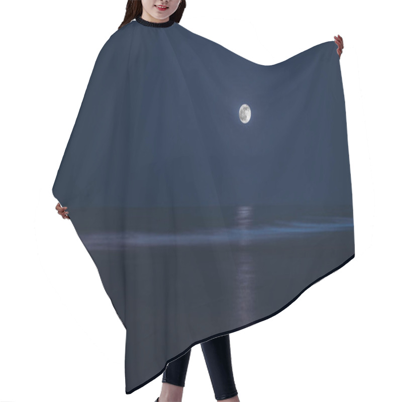 Personality  Full Moon In Night Sky Over Moonlit Water Hair Cutting Cape